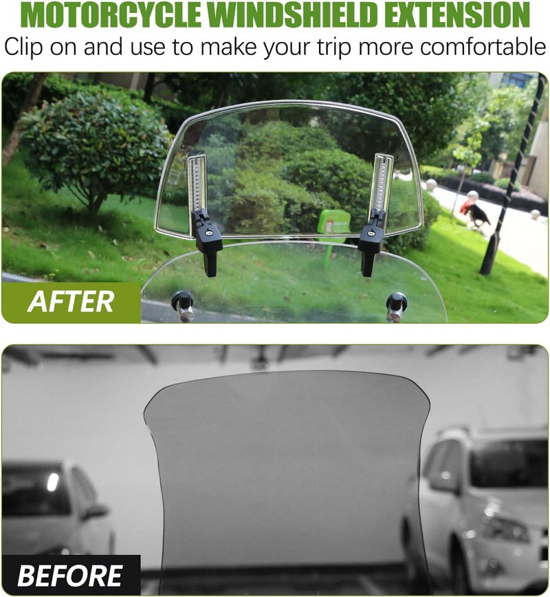 PACEWALKER Universal Motorcycle Windshield Extension Motorcycle Wind Deflector Fit for Kawasaki Honda Suzuki Yamaha Harley Most Motorcycle Scooter Dirt Bikes (Brown) - Image 3